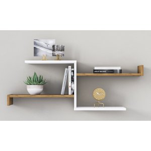 Derubis vägghylla - Valnöt/vit - Vägghyllor -Hyllor & Förvaring - Hyllor