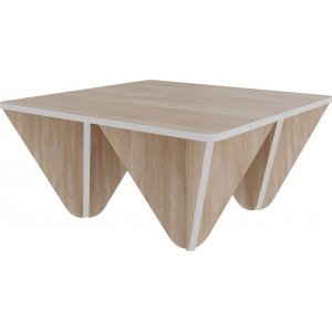 Adamas soffbord 80 x 80 cm - Ek/vit - Soffbord i trä