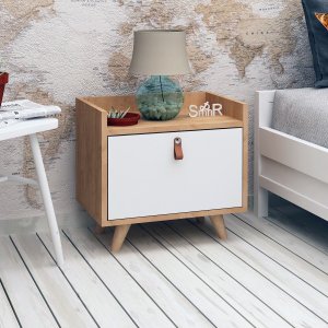 Doro sängbord - Ek/vit - Sängbord -Sovrumsmöbler - Sängbord