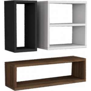 Echelon vägghylla - Vit/antracit/valnöt - Vägghyllor -Hyllor & Förvaring - Hyllor