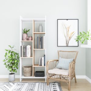 Eden bokhylla - Vit/ek - Bokhyllor -Hyllor - Bokhyllor