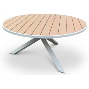 Ekenäs runt matbord Ø150 - Vit/ek-polywood + Möbelpolish - Utematbord