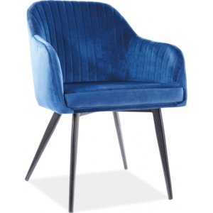 2 st Elina matstol - Blå sammet - Karmstolar