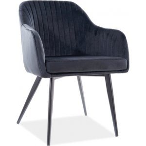 2 st Elina matstol - Svart sammet - Karmstolar