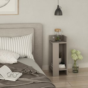 Elos sängbord höger - Ljus mocka - Sängbord -Sovrumsmöbler - Sängbord