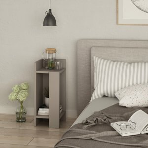 Elos sängbord vänster - Ljus mocka - Sängbord -Sovrumsmöbler - Sängbord