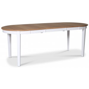 Fårö ovalt matbord 160/210x90 - Vit/Ek - Ovala & Runda bord