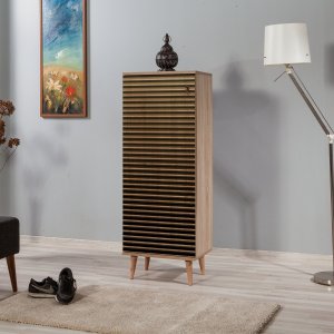 Filinta skoskåp rib - Sonoma ek - Skoskåp -Skoskåp - Hallmöbler