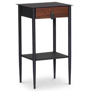 Flash sängbord - Svart/valnöt - Sängbord -Sovrumsmöbler - Sängbord