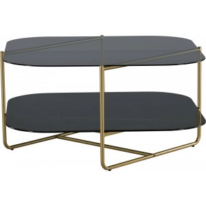 Fred soffbord 85 x 85 cm - Svart/mässing - Glasbord