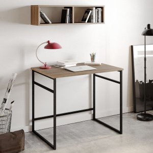 Gama skrivbord 90x60 cm - Valnöt/svart - Övriga kontorsbord & skrivbord