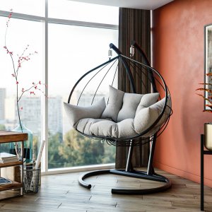 Hanedan hängstol - Vit/antracit + Möbelpolish - Hängstolar