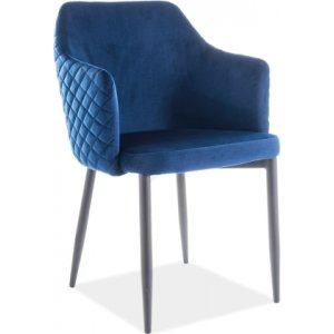 4 st Haylee matstol - Blå sammet - Klädda & stoppade stolar