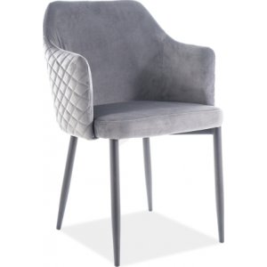 4 st Haylee matstol - Grå sammet - Klädda & stoppade stolar