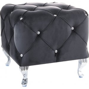 Hestia puff - Svart sammet - Sittpuffar