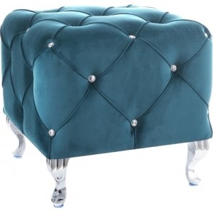 Hestia puff - Turkos sammet - Sittpuffar