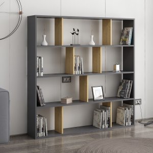 Hodbi bokhylla - Ek/antracit - Bokhyllor -Hyllor - Bokhyllor