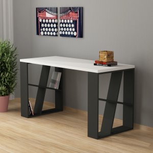Honey skrivbord 140x60 cm - Vit/antracit - Övriga kontorsbord & skrivbord