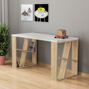 Honey skrivbord 140x60 cm - Vit/ek - Övriga kontorsbord & skrivbord