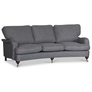 Howard Watford deluxe svängd soffa i grått tyg - 4-sits soffor