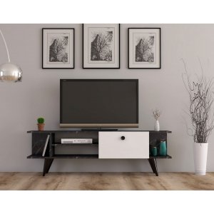 Idil mediabänk - Svart marmor/vit - TV-bänkar & mediabänkar -TV-bänkar & mediabänkar - Hyllor & Förvaring