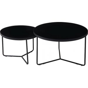 Italia soffbord Ø60/80 cm - Svart - Glasbord