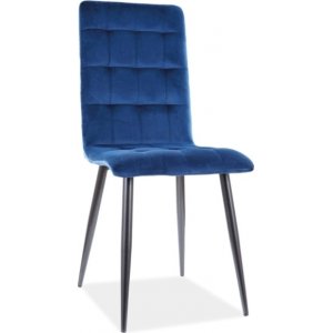 4 st Jaqueline matstol - Blå sammet - Klädda & stoppade stolar