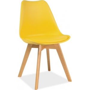 4 st Jerry matstol - Gul - Konstläderklädda stolar