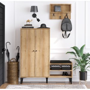 Jess skoskåp - Ek - Skoskåp -Skoskåp - Hallmöbler