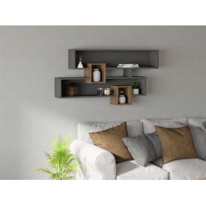 Karen vägghylla - Valnöt/antracit - Vägghyllor -Hyllor & Förvaring - Hyllor