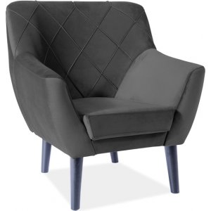 Kier fåtölj - Svart sammet - Tygfåtöljer