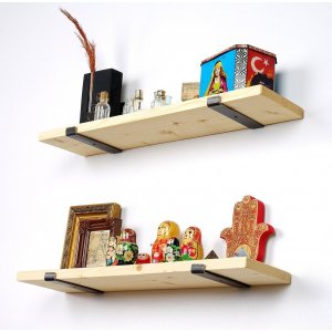 Lamba vägghylla 8 - Svart/ek - Vägghyllor -Hyllor & Förvaring - Hyllor