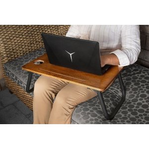 Lappy laptopbord 60x20 cm - Valnöt/svart - Datorbord & Laptopbord