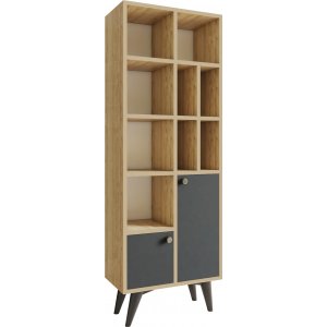 Laura bokhylla - Antracit/ek - Bokhyllor -Hyllor - Bokhyllor