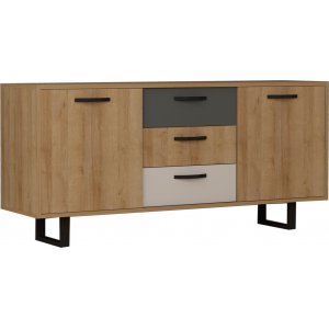 Lea skänk - Antracit/vit/ek - Skänkar & Sideboards -Skänkar & Sideboards - Hyllor & Förvaring