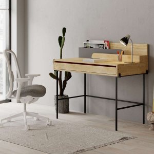 Leila skrivbord 108x60 cm - Ek/antracit - Övriga kontorsbord & skrivbord