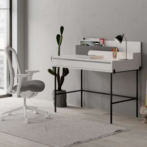 Leila skrivbord 108x60 cm - Vit/antracit - Övriga kontorsbord & skrivbord