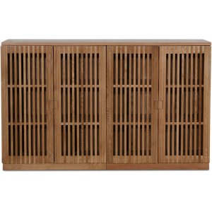 Level sideboard med dörrar i ribbor B140 cm - Ek - Skänkar & Sideboards -Skänkar & Sideboards - Hyllor & Förvaring