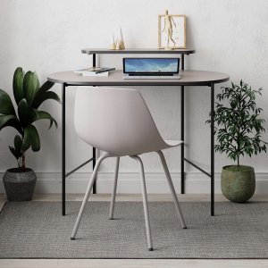 Lob skrivbord 100x72 cm - Ljus mocka - Skrivbord med hyllor | lådor