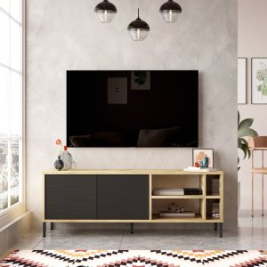 Luvio mediabänk 8 - Ek/svart - TV-bänkar & mediabänkar -TV-bänkar & mediabänkar - Hyllor & Förvaring