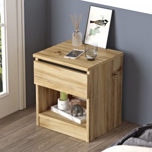 Luvio sängbord 26 - Ek/svart - Sängbord -Sovrumsmöbler - Sängbord