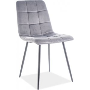 4 st Milamatstol - Grå sammet - Klädda & stoppade stolar