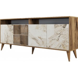 Milan skänk 180 cm - Valnöt/vit marmor - Skänkar & Sideboards -Skänkar & Sideboards - Hyllor & Förvaring