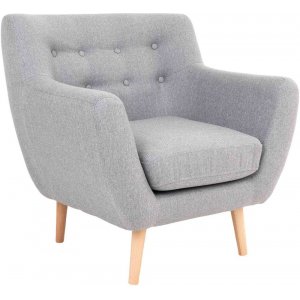 Monte Fåtölj - Ljusgrå/bok - Tygfåtöljer