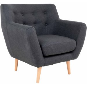 Monte Fåtölj - Mörkgrå/bok - Tygfåtöljer