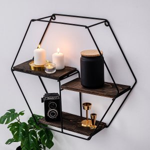 Narcissus vägghylla - Svart/valnöt - Vägghyllor -Hyllor & Förvaring - Hyllor