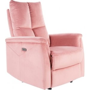 Neptun reclinerfåtölj - Rosa sammet - Reclinerfåtöljer