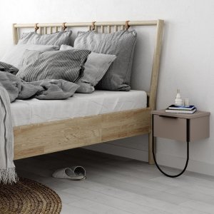 Norfolk sängbord - Ljusbrun - Sängbord -Sovrumsmöbler - Sängbord