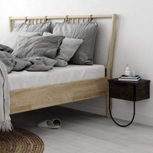 Norfolk sängbord - Mörkbrun - Sängbord -Sovrumsmöbler - Sängbord