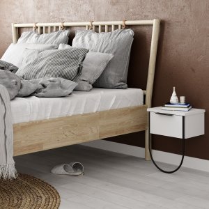 Norfolk sängbord - Vit - Sängbord -Sovrumsmöbler - Sängbord